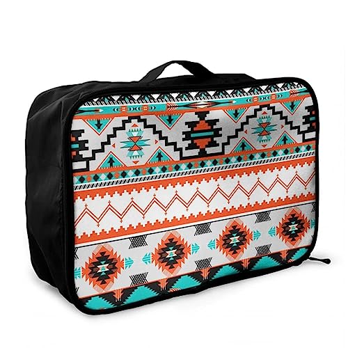 RIMENCH Makeup Bag - Ethnic Aztec Cosmetic Bag for Travel