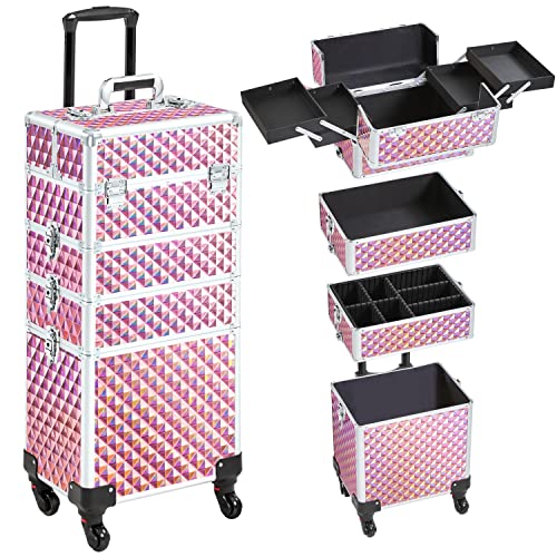 Yaheetech 4 in 1 Makeup Train Case