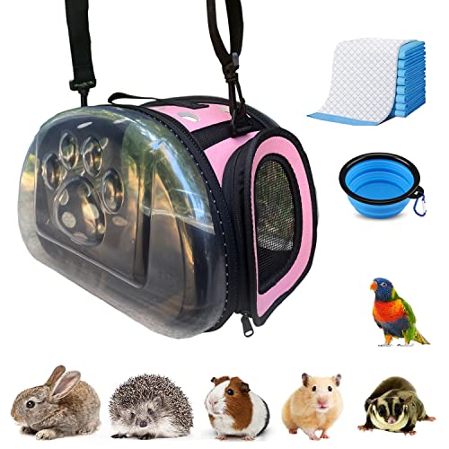 Portable Transparent Carrier Bag for Small Animals (Pink)