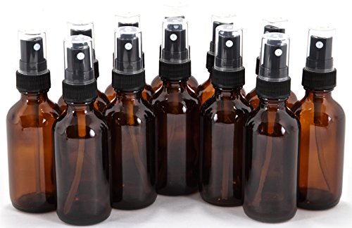 Vivaplex 2 oz Amber Glass Bottles with Mist Sprayers