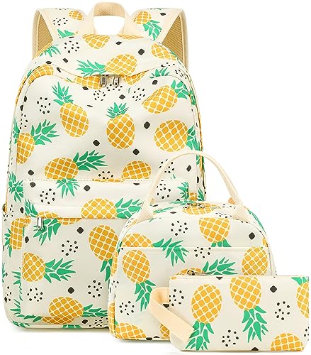 Bluboon Girls Backpack Set with Lunch Tote Bag and Pencil Bag