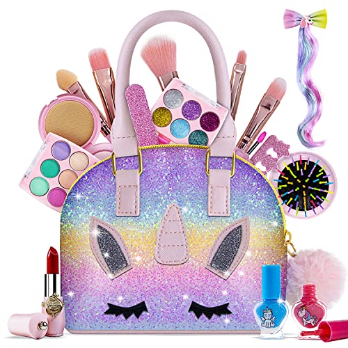 Kids Makeup Kit with Colorful Unicorn Bag