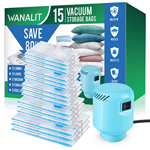 VMSTR Travel Vacuum Storage Bags with Electric Pump (USB Pump + 8 Combo  Bags)