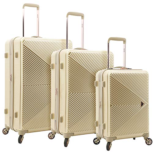 kensie Pale Gold Hardside Spinner Luggage, 3-Piece Set