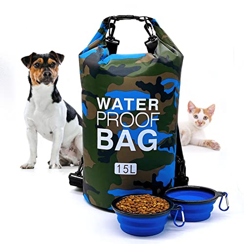 Portable Dog Food Travel Bag with Collapsible Bowls
