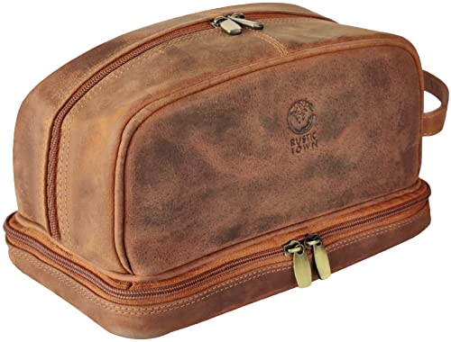 Liberty Leather- Black Genuine Leather Toiletry Bag for Men and Women, Dopp  Kit, Bathroom Organizer Shaving Bag, Cosmetic Bag for Women, Hygiene and