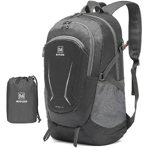 Packable Hiking Travel Backpack - Foldable Outdoor Camping Waterproof Daypack Grey