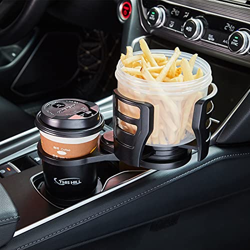 2-in-1 Car Cup Holder Expander with Adjustable Base