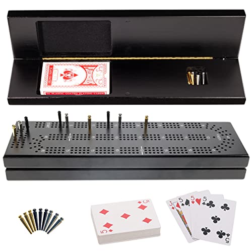 Wooden Travel Cribbage Board Game Set