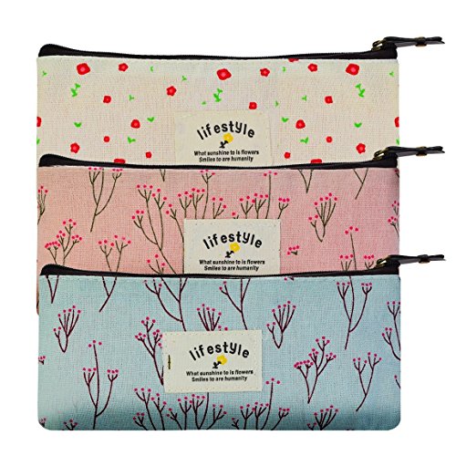 Miayon Countryside Floral Pencil Pen Case Set of 3