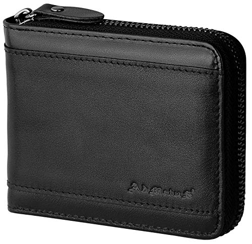 Admetus Zipper Leather Wallet for Men