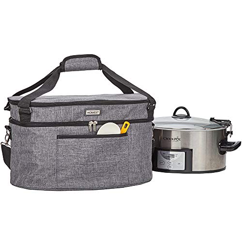 HOMEST Slow Cooker Bag - Insulated Travel Carrier for Crock-Pot 6-8 Quart