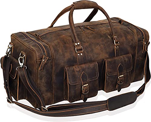Men's Leather Travel Duffel Bag