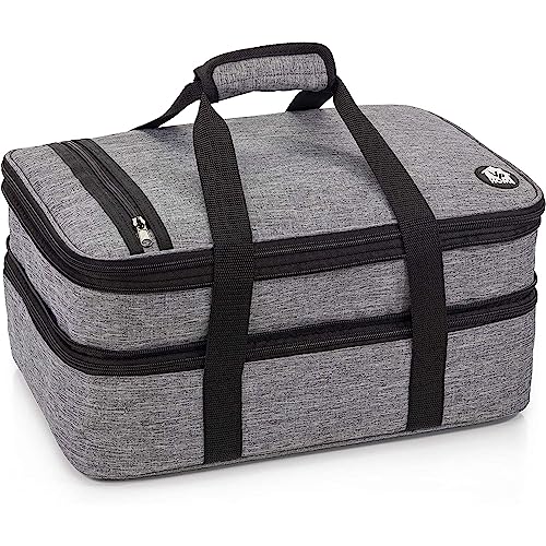 Double Casserole Travel Bag - Insulated Food Containers Carrier