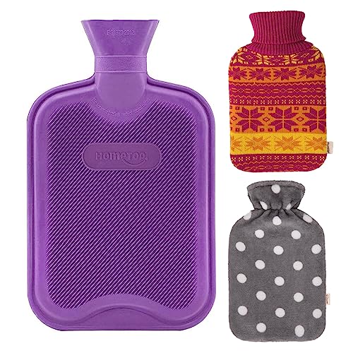 Premium Classic Rubber Water Bottle with Soft Fleece Covers