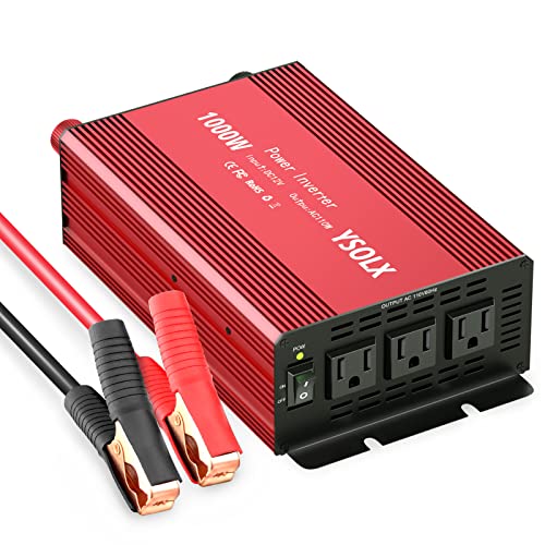 Portable 1000W Power Inverter with 3 AC Outlets