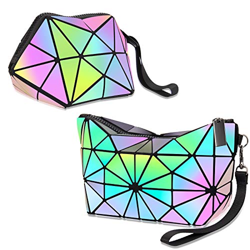 ANRUI Holographic Luminous Makeup Bag with Wrist Strap