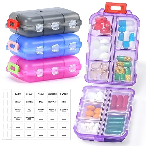 Travel Pill Organizer with Labels