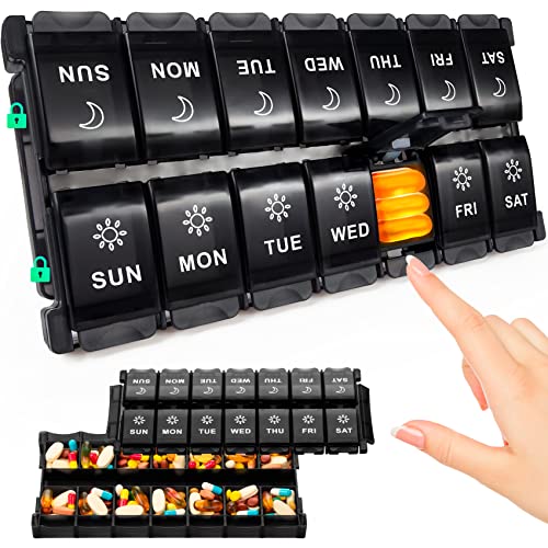 Mossime Button Pop Open Pill Organizer