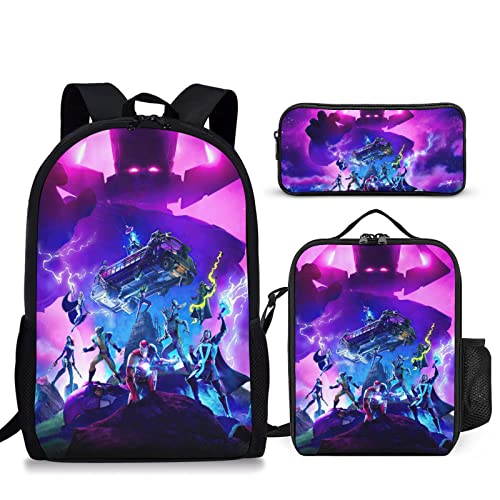 Uqesjik 3Pcs Backpack Lunch Box Pencil Case