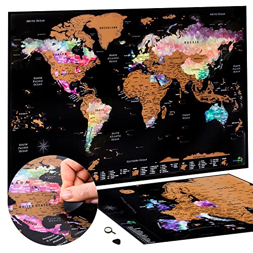 Nebula Watercolor Scratch Off Travel Map