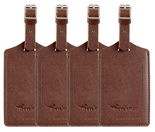 4 Pack Leather Luggage Travel Bag Tags