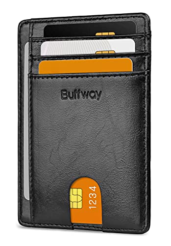 Buffway Slim RFID Blocking Leather Wallet