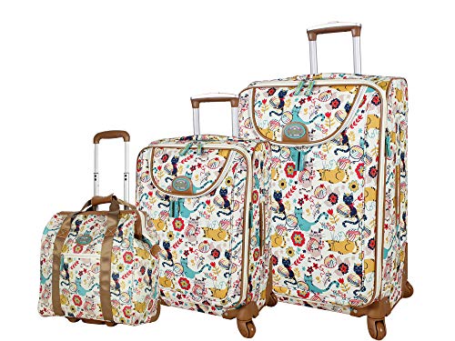 Lily Bloom Luggage 3 Piece Softside Spinner Suitcase Set