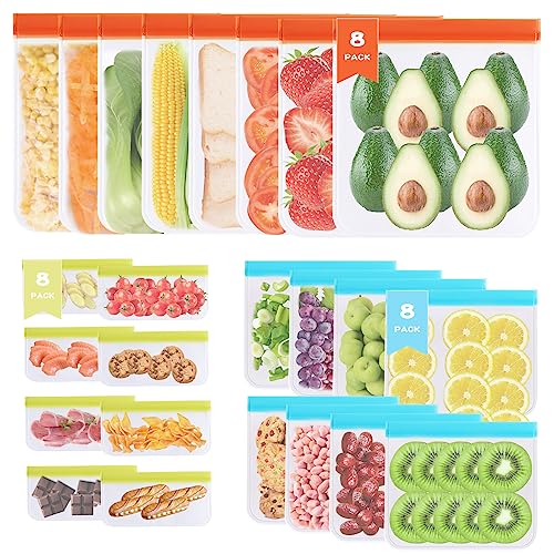 Reusable Food Storage Bags - 24 Pack