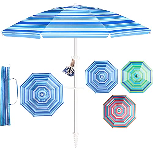 Aoxun Beach Umbrella with Sand Anchor & Tilt Aluminum Pole