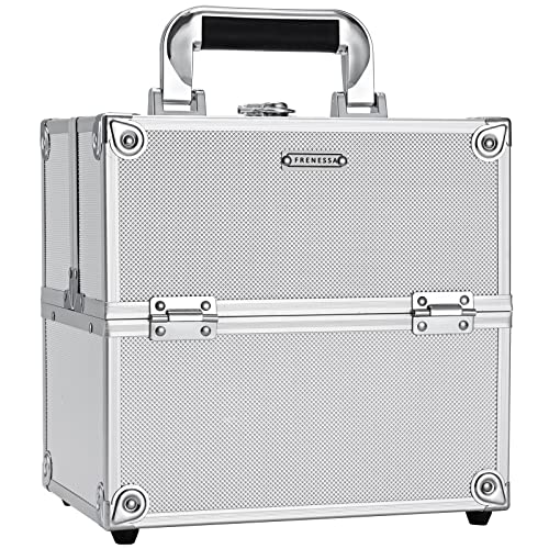 Portable Makeup Train Case with Dividers Storage Organizer