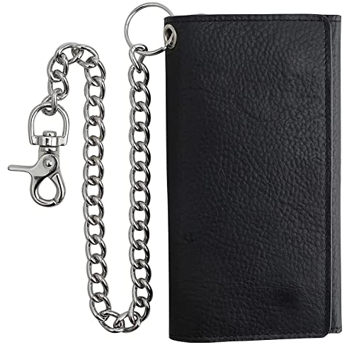 Classic RFID Blocking Men's Leather Chain Wallet