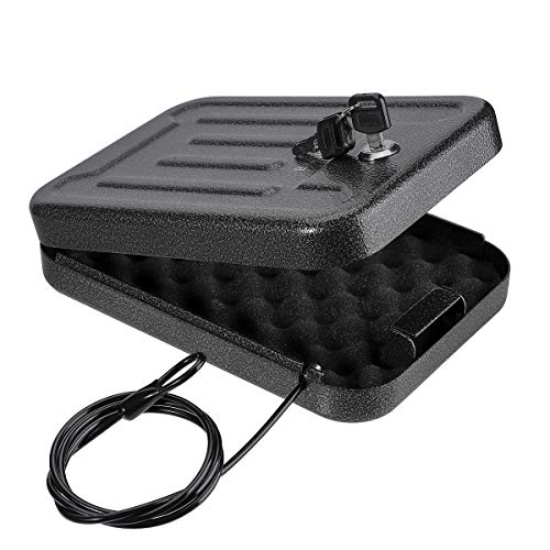 Portable Security Lock Box with Cable and Keys