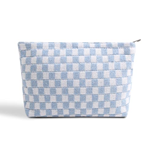 Dalulu Checkered Makeup Bag - Stylish and Spacious Travel Essential