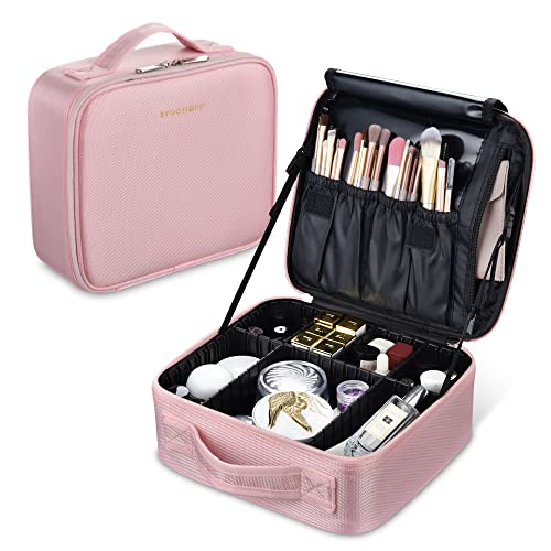 Portable Travel Makeup Case with Adjustable Dividers