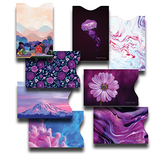 8 RFID Blocking Sleeves in Purple