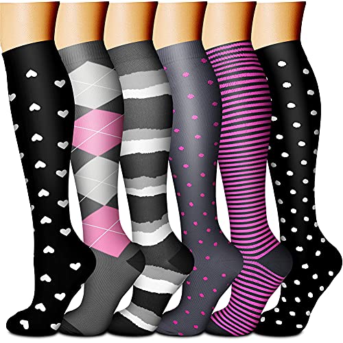 Compression Socks for Women & Men - CHARMKING 6 Pairs