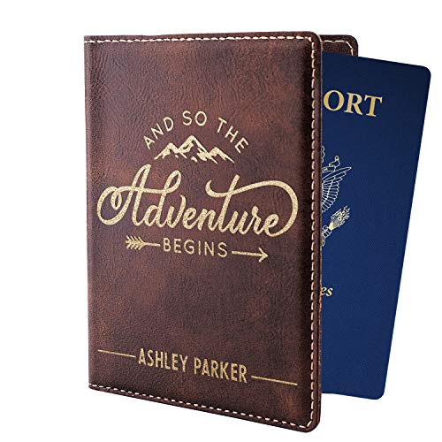 Custom Engraved Leather Passport Holder