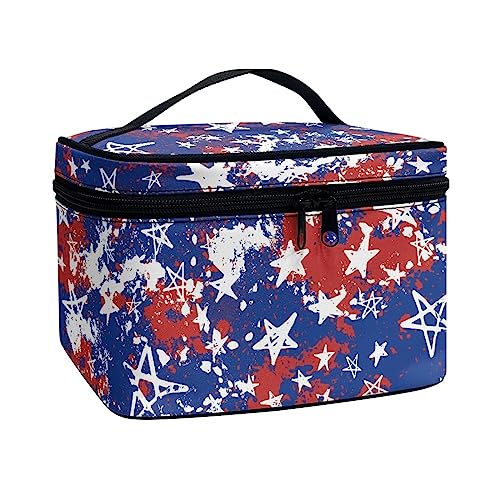 American Flag Cosmetic Storage Bag with Handle