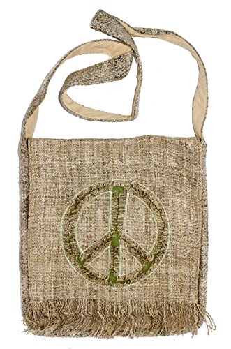 Original Collections Bohemian Hemp Peace Sign Crossbody Bag Original Collections Bohemian Hemp Peace Sign Crossbody Bag