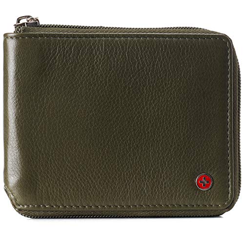 Alpine Swiss Logan Zipper Bifold Wallet