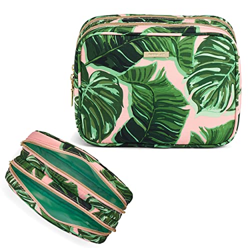 Conair Pink Palm Double Zip Toiletry and Cosmetic Bag