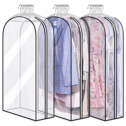 5 Pack Large Clear Garment Bags-Moth Proof Garment Bags,Garment Cover, Hanging, Dress Garment Bags Storage for Travel(40X 24) 