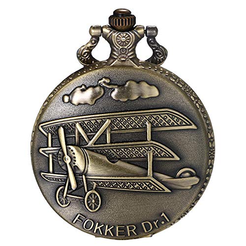 Vintage Airplane Pocket Watch Pendant Necklace Vintage Airplane Pocket Watch Pendant Necklace