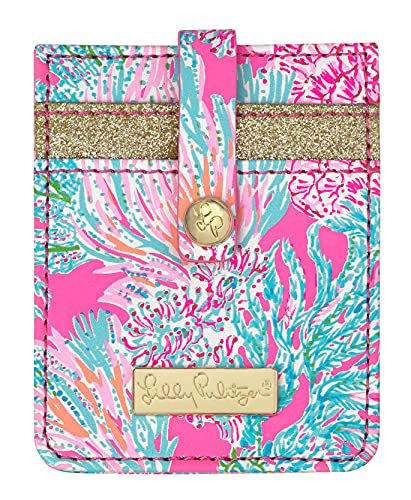 Lilly Pulitzer Pink Leatherette Tech Pocket Card Holder
