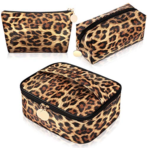 Leopard Print Cosmetic Bag Set