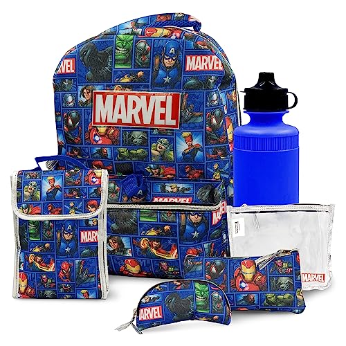 Marvel Kids Backpack 6 Piece Set for Boys 4-8 Years