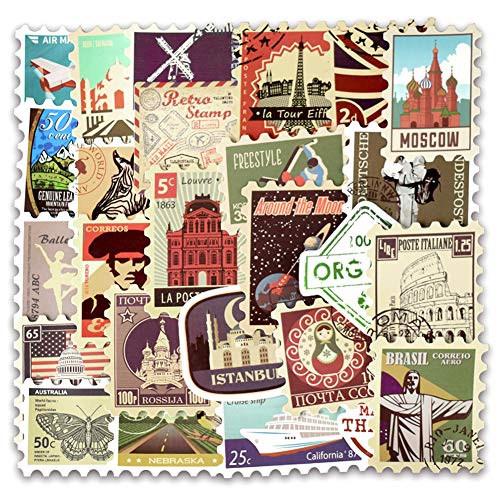 Retro Travel Stamp Stickers