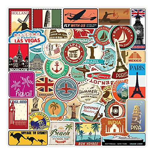 Travel Stickers Laptop Notebook Passport High Quality Glossy Sticker  Adventure Beach Minimum of 3