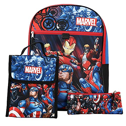 Marvel Multi-Character Backpack and Lunch 6 piece Set